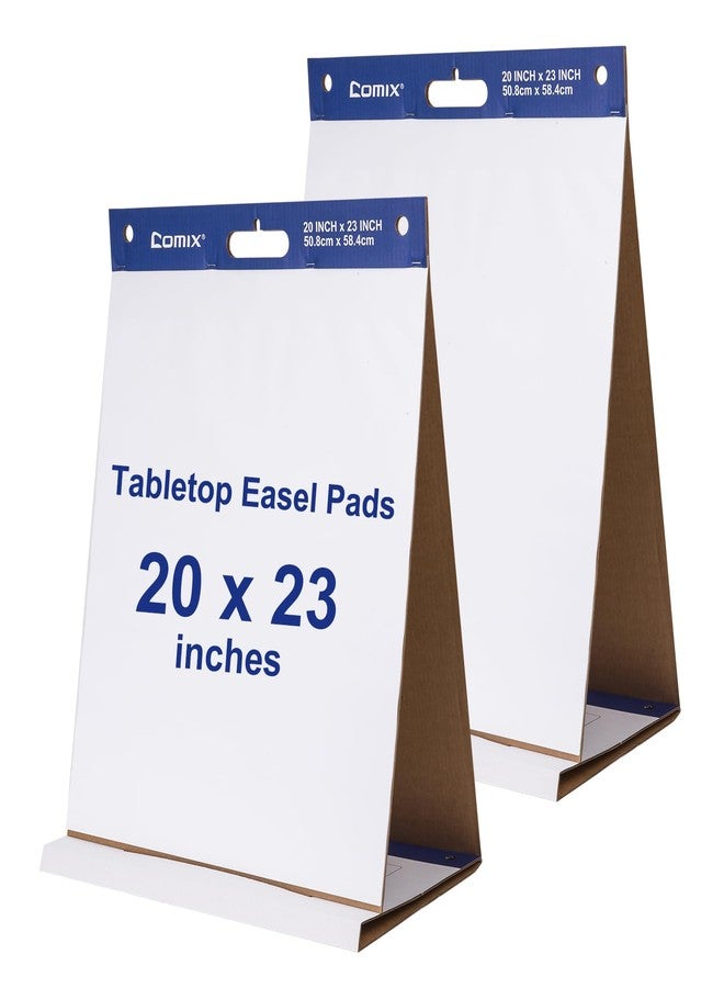 Comix Sticky Portable Tabletop Easel Pads, 20 x 23 Inches Flip Chart Paper for Teachers, Large Self Stick Easel Paper for Office School Supplies, 20 Sheets/Pad, 2 Pads/Pack - Image 1