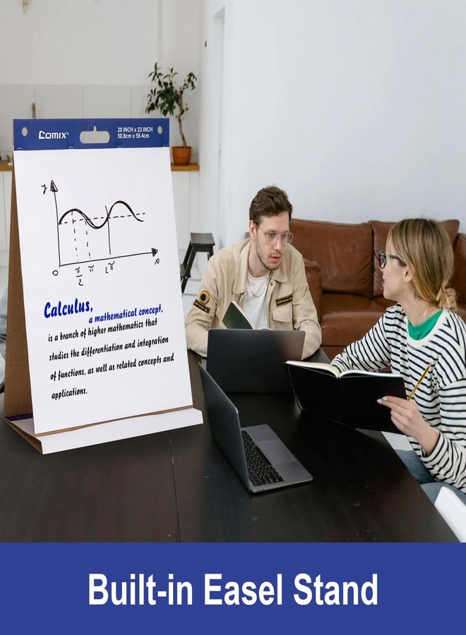 Comix Sticky Portable Tabletop Easel Pads, 20 x 23 Inches Flip Chart Paper for Teachers, Large Self Stick Easel Paper for Office School Supplies, 20 Sheets/Pad, 2 Pads/Pack - Image 3