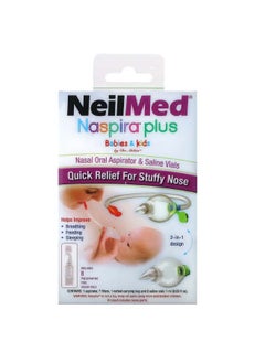 NeilMed Naspira Plus  Nasal Oral Aspirator And Saline Vials  Babies And Kids  17 Piece Set  - Image 1