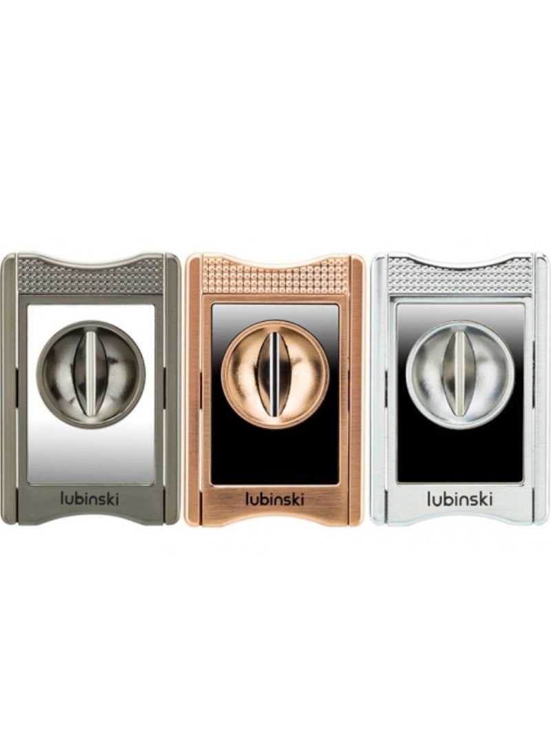 Lubinski Luxury V-Cut Cutter Stainless Steel Cutter Zinc Alloy Blade Semi-Automatic Gold Cutter - Image 5