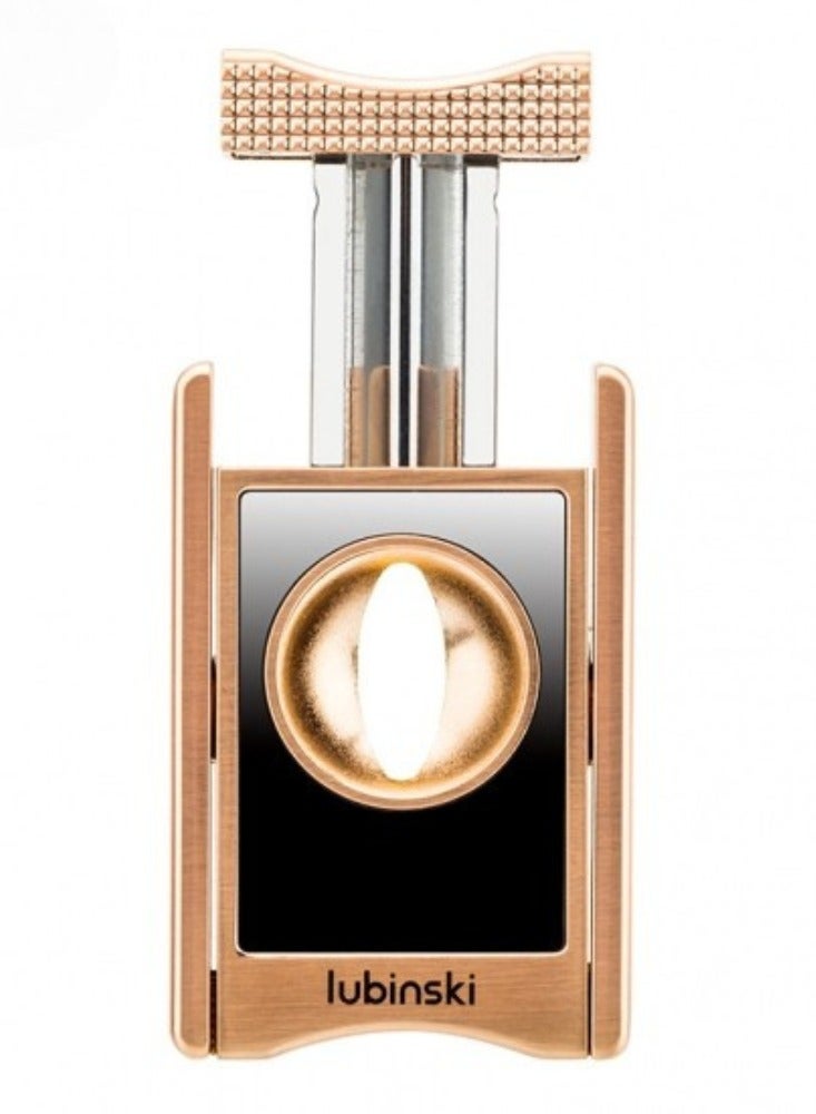 Lubinski Luxury V-Cut Cutter Stainless Steel Cutter Zinc Alloy Blade Semi-Automatic Gold Cutter - Image 2