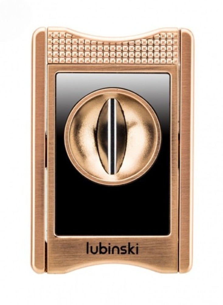 Lubinski Luxury V-Cut Cutter Stainless Steel Cutter Zinc Alloy Blade Semi-Automatic Gold Cutter - Image 1