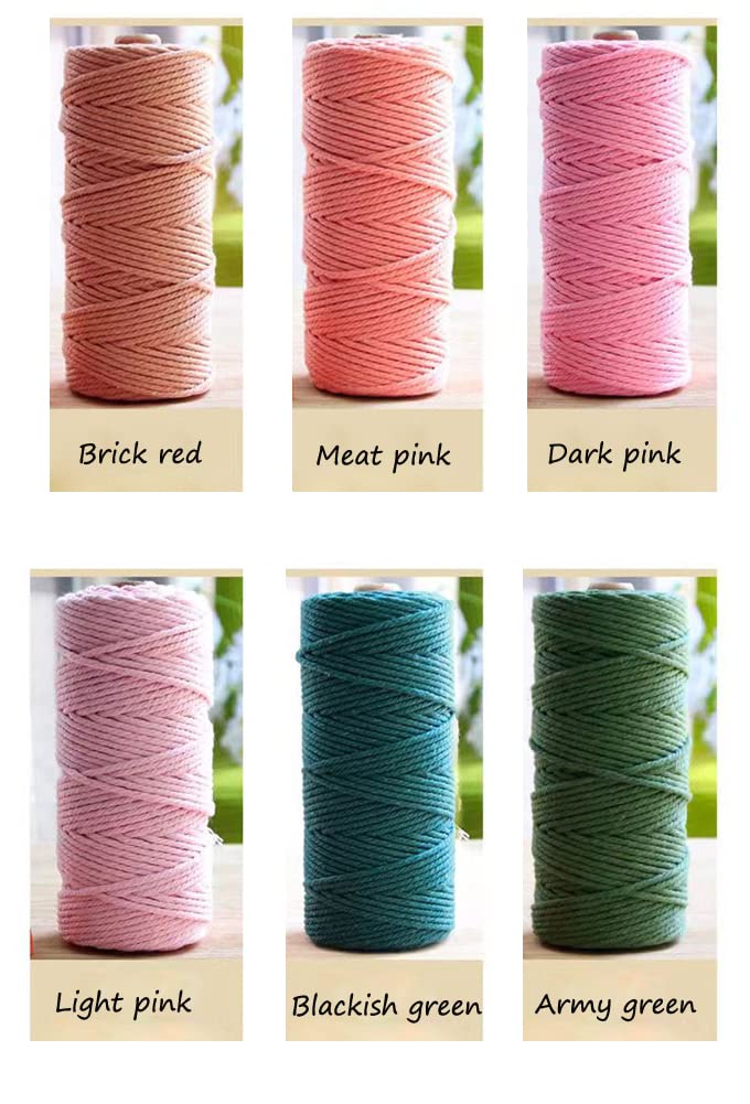flipped 100% Natural Macrame Cotton Cord,3mm x109 Yard Twine String Cord Colored Cotton Rope Craft Cord for DIY Crafts Knitting Plant Hangers Christmas Wedding DÃ©cor (Gray, 3mm*109yards) - Image 3