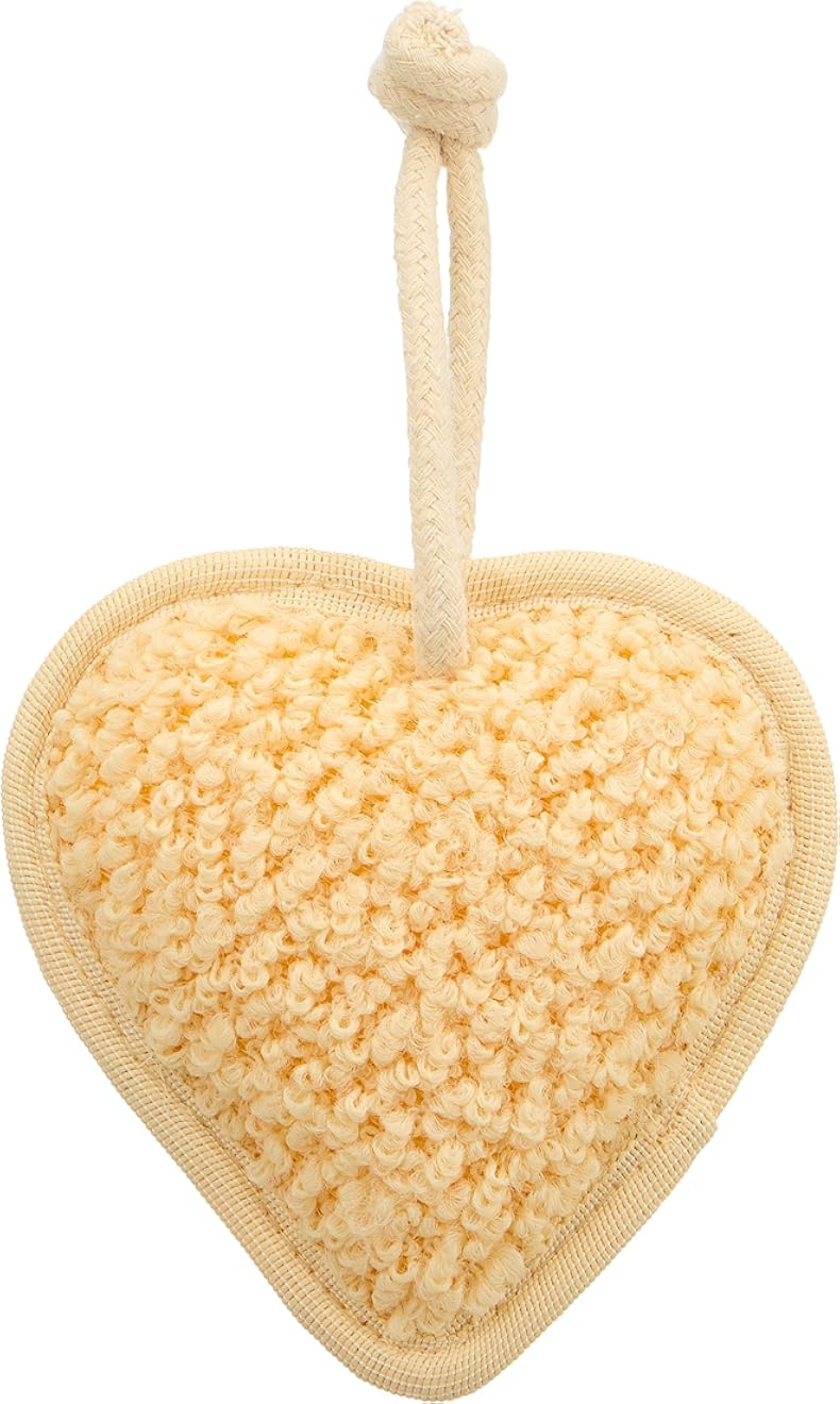 WARITEX Natural Body Loofah Massage Heart - Made in Egypt Yellow