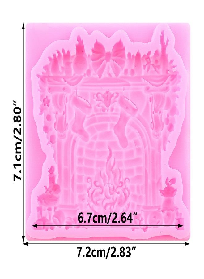 YIHUOMOLDS Christmas Fondant Molds Christmas Fireplace Silicone Mold for Cake Decoration Cupcake Topper Chocolate Candy Gum Paste Polymer Clay - Image 2