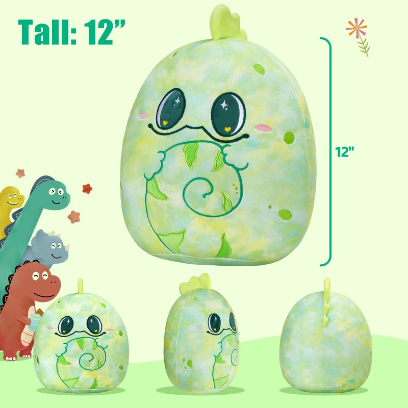 Glow Guards Original 12 "" Chameleon Plush Pillow Cute Lizard Stuffed Animal Soft Chameleon Plush Toy Stuffed Animals Lizard Birthday Gift for Boys Girls Kids Tropical Rainforest Green Chameleon - Image 3
