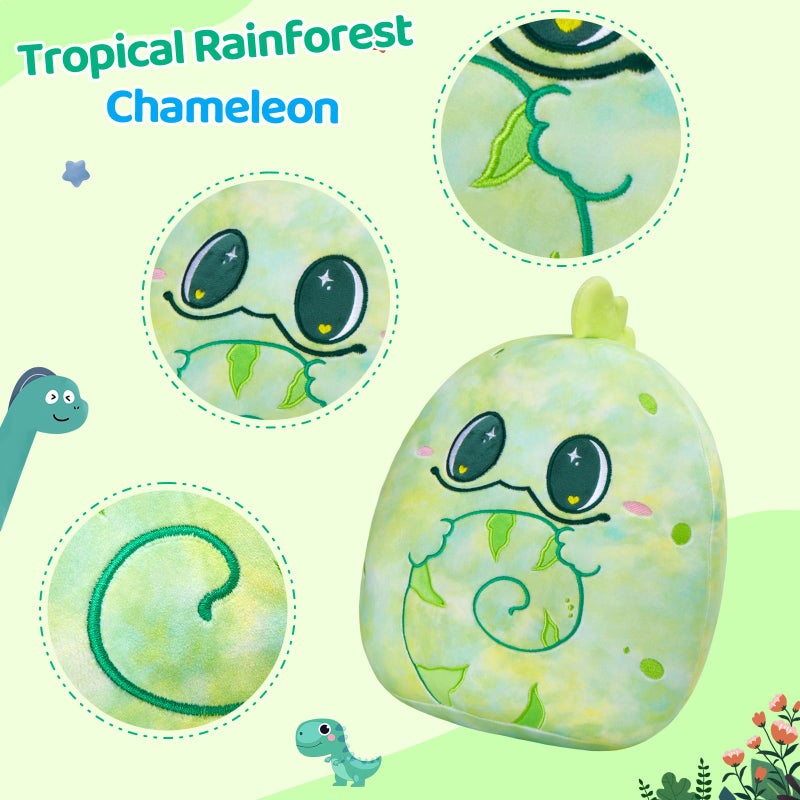 Glow Guards Original 12 "" Chameleon Plush Pillow Cute Lizard Stuffed Animal Soft Chameleon Plush Toy Stuffed Animals Lizard Birthday Gift for Boys Girls Kids Tropical Rainforest Green Chameleon - Image 4