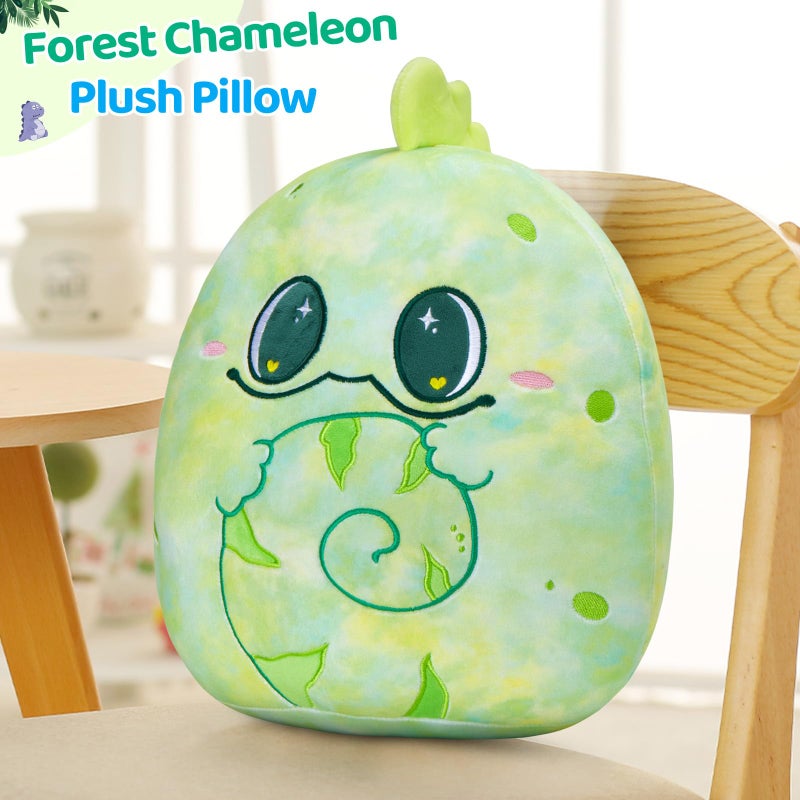 Glow Guards Original 12 "" Chameleon Plush Pillow Cute Lizard Stuffed Animal Soft Chameleon Plush Toy Stuffed Animals Lizard Birthday Gift for Boys Girls Kids Tropical Rainforest Green Chameleon - Image 2