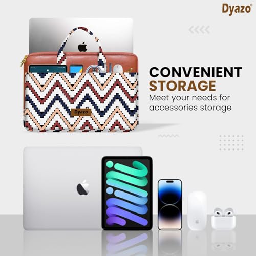 Dyazo Laptop Sleeve Bag 15 to 15.6 Inch for Woman | Jute & Vegan Leather Handcrafted Slim Case with Zipper | Stylish & Durable Office Laptop Bag for Work, College and Travel - Image 2