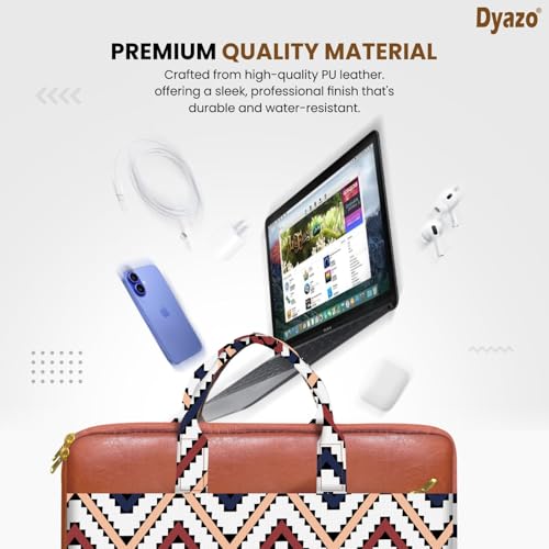 Dyazo Laptop Sleeve Bag 15 to 15.6 Inch for Woman | Jute & Vegan Leather Handcrafted Slim Case with Zipper | Stylish & Durable Office Laptop Bag for Work, College and Travel - Image 5