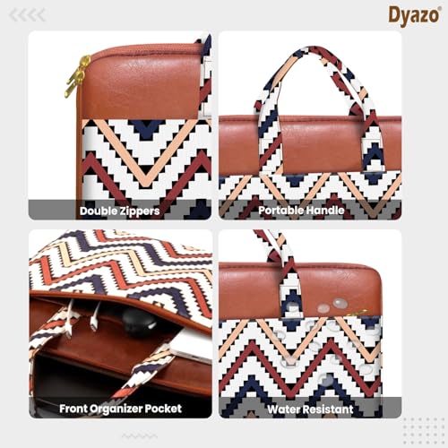 Dyazo Laptop Sleeve Bag 15 to 15.6 Inch for Woman | Jute & Vegan Leather Handcrafted Slim Case with Zipper | Stylish & Durable Office Laptop Bag for Work, College and Travel - Image 4