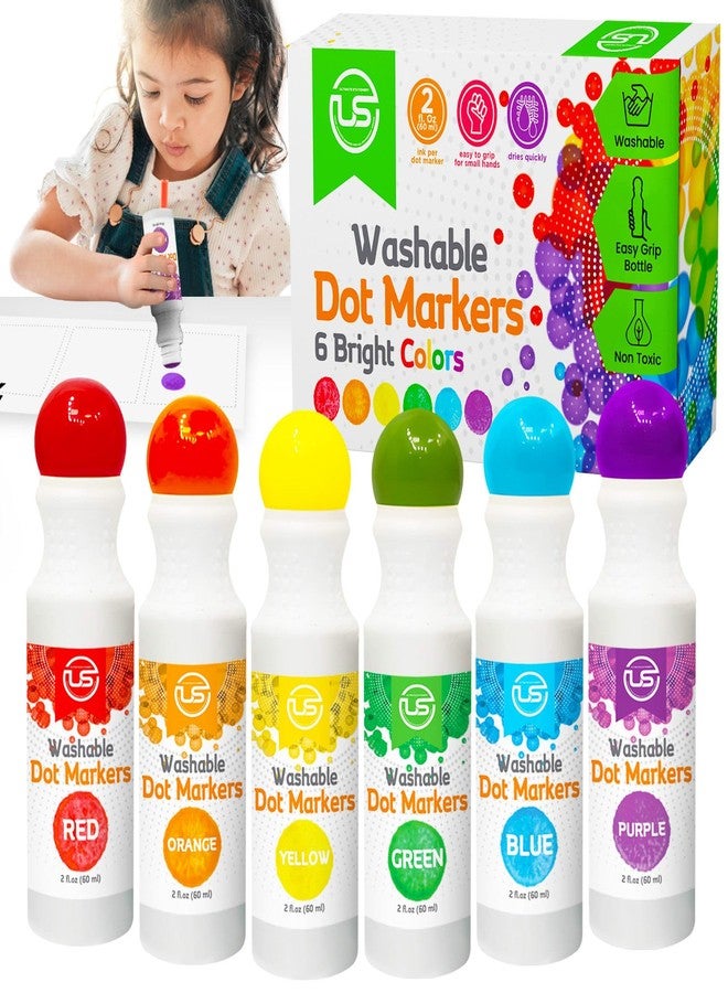 Ultimate Stationery Dot Markers for Toddlers and Kids,6 Color Bingo Daubers, Dot Art Washable Paint for Kids, Bingo Markers, Toddler Arts and Crafts, Kindergarten Classroom Must Haves - Image 1