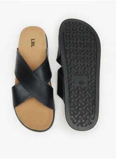 LBL Men's Solid Slip-On Cross Strap Sandals  - Image 4