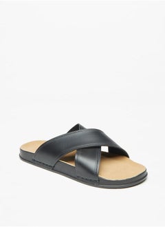 LBL Men's Solid Slip-On Cross Strap Sandals  - Image 2
