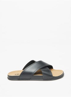 LBL Men's Solid Slip-On Cross Strap Sandals  - Image 1