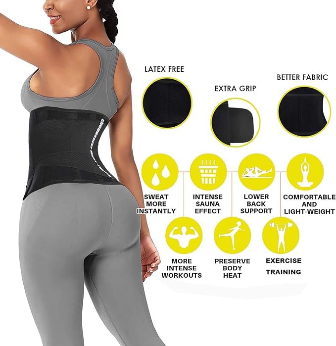 ChongErfei Waist Trainer Belt for Women - Waist Trimmer Ab Belt - Tummy Control Body Shaper(Black,X-Large) - Image 4