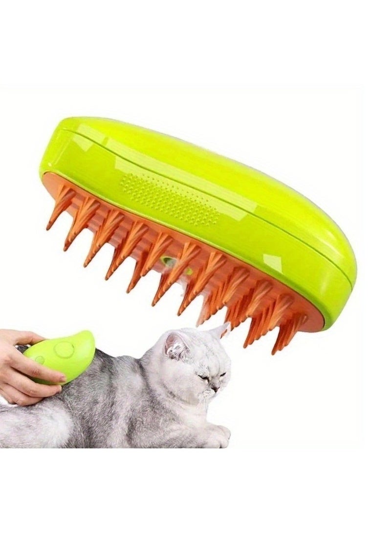 Cat Steam Brush, 3 in 1 Steamy Cat Brush, Cat Steamer Brush for Massage, Pet Hair Cleaner Brush for Cats and Dog, Eliminate Flying Hair and Tangled Hair Cat Hair Brush - Image 1