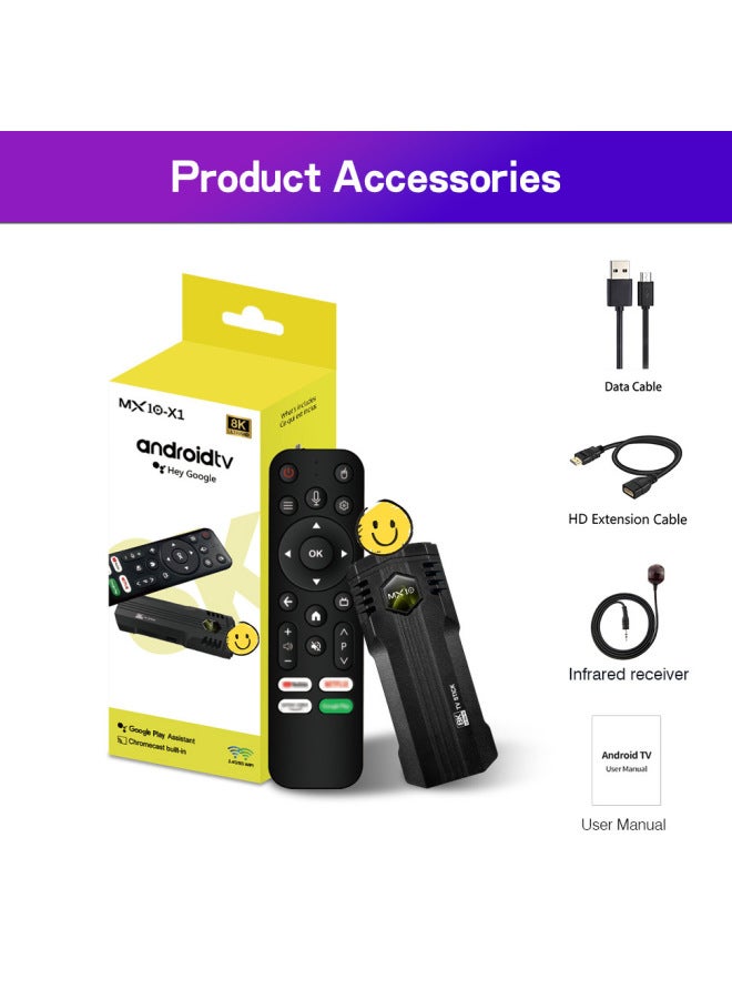 MX10 X1 HD ATV TV Set-top Box Dual-band Bluetooth 5G Wireless WiFi Network Box ATV-Color:MX10 X1 - Image 1