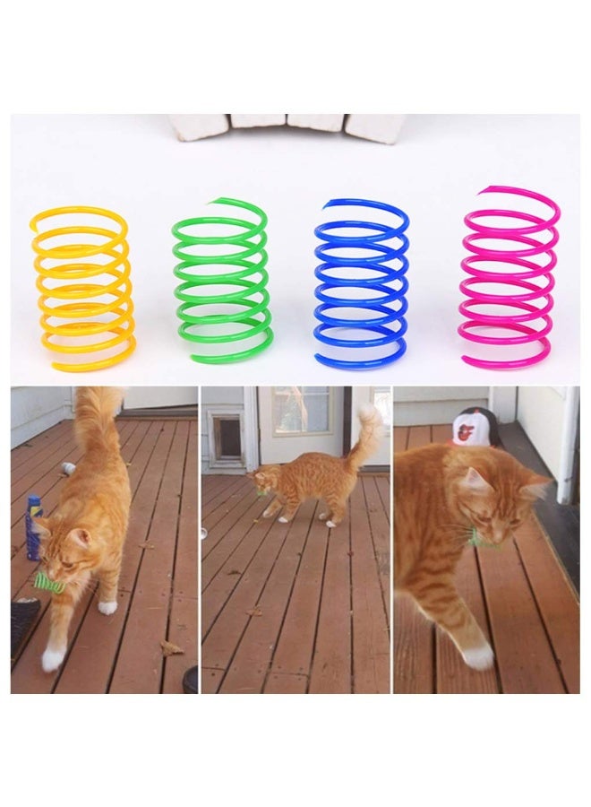 Fanski 12 pcs Interactive Cat Spiral Creative Spring Toy to Kill Time and Keep Fit, Sturdy and Heavy Plastic for Swatting, Biting, Hunting Kitten Toys, Colorful - Image 4