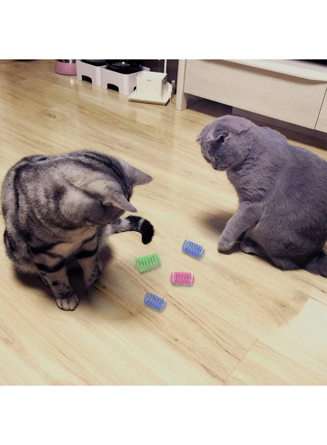 Fanski 12 pcs Interactive Cat Spiral Creative Spring Toy to Kill Time and Keep Fit, Sturdy and Heavy Plastic for Swatting, Biting, Hunting Kitten Toys, Colorful - Image 2