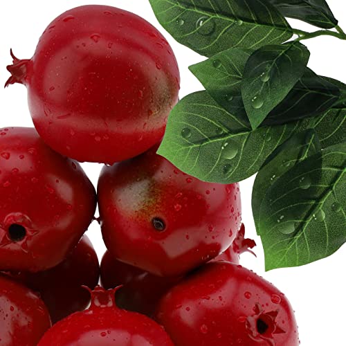 Gresorth 6pcs High Grade Fake Pomegranate Decoration Artificial Realistic Fruit Simulation for Home Party Holiday Christmas Display - Image 2