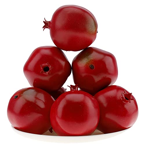Gresorth 6pcs High Grade Fake Pomegranate Decoration Artificial Realistic Fruit Simulation for Home Party Holiday Christmas Display - Image 1