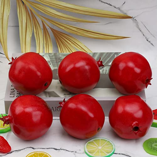 Gresorth 6pcs High Grade Fake Pomegranate Decoration Artificial Realistic Fruit Simulation for Home Party Holiday Christmas Display - Image 4
