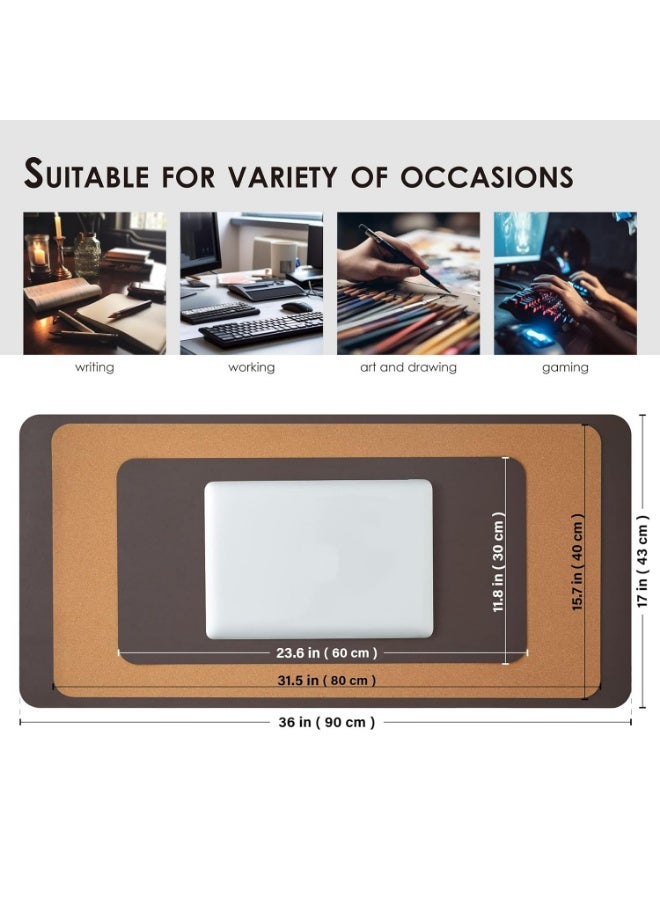 WinCheer Large Desk Pad, Non-Slip PU Leather Desk Mouse Pad Waterproof Desk Pad Protector, Dual-Side Use Desk Writing Mat for Office Home, 80cm x 40cm - Image 5