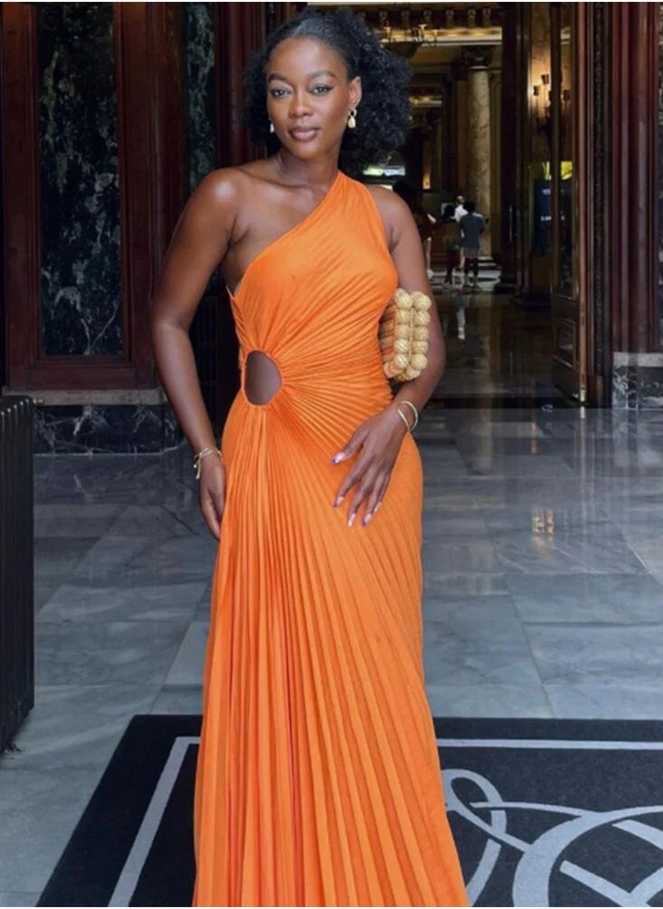 ELLA One Shoulder Pleated Dress  - Image 2