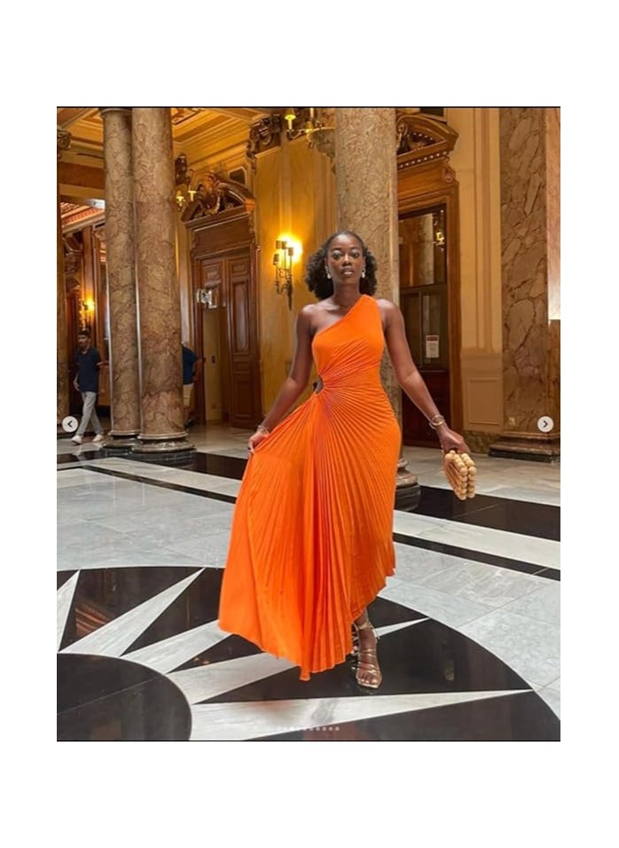 ELLA One Shoulder Pleated Dress  - Image 1