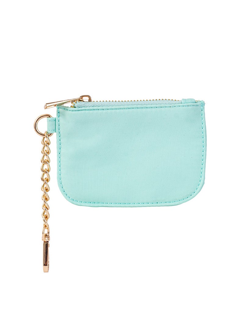 Generic Nylon Coin Purse Elegant Metal Zipper Waterproof Mini Key Wallet Mint Green 