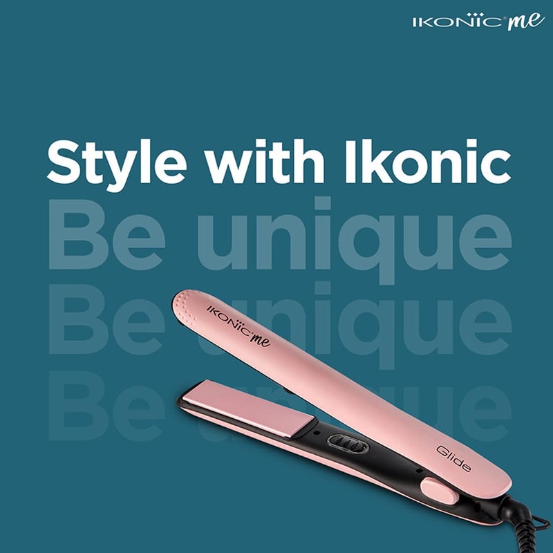 IKONIC مكواة شعر إيكونيك جلايد مع ألواح عائمة مغطاة بالسيراميك تسخين سريع مؤشر ضوء التبديل تصميم مدمج صديقة للسفر لجميع أنواع الشعر خوخي - Image 5