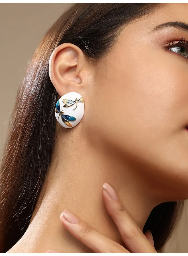 SOHI Dragonfly Artificial Stud Earring Jewellery