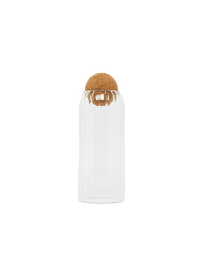 Prickly Pear Ribbed Large Glass Storage Jar  - Image 1