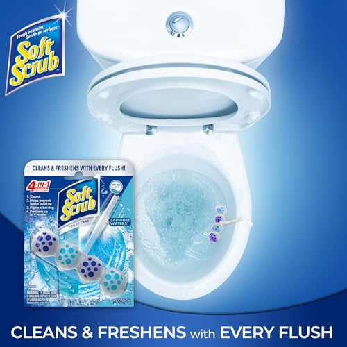 Soft Scrub 4-in-1 Rim Hanger Toilet Bowl Cleaner, Sapphire Waters, 2 Count - Image 2