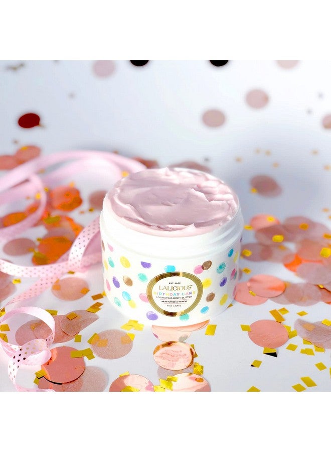 LaLicious Birthday Cake Shimmering Body Butter - Hydrating Body Moisturizer with Shea Butter, Cucumber Extract & Apricot Oil, No Parabens (2oz) - Image 3