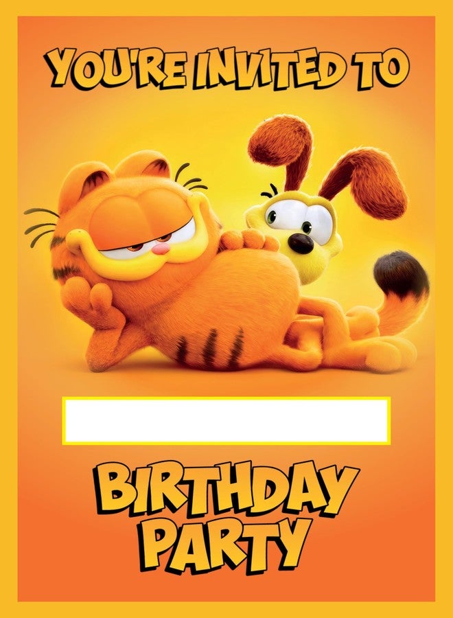NATURAL BEHAVIOUR 20x Lazy Orange Cat Inspired Birthday Invitations and Envelopes – Fill-in Happy Birthday Party Invitations for Kids, 6X4 Inches, Postcard Style - Image 2