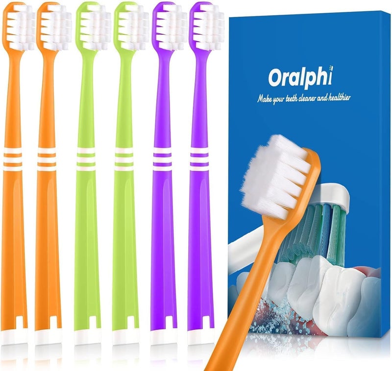 Oralphi Extra Soft Toothbrush for Sensitive Gums Wide Head Soft Bristle Toothbrush with 10000 Soft Flossing Micro Nano Bristles for Adults Pregnant Women Elderly Braces