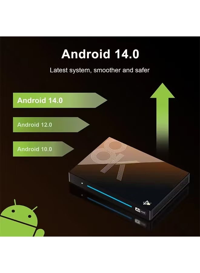 H96 MAX M9S Smart TV Box Android14 AI VisionPQ 8 Core CPU Rockchip RK3576 AI-MENC8K AHD Video Decoding 1000M/LAN Wifi6 BT5.4 - Image 2