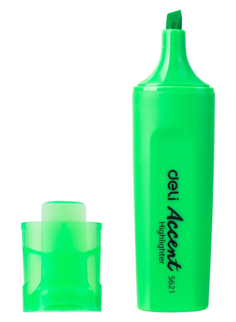 Deli Highlighter Green 1-5mm Chisel Pack of 10 Pieces - Image 2