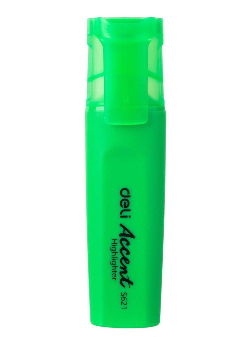 Deli Highlighter Green 1-5mm Chisel Pack of 10 Pieces - Image 4