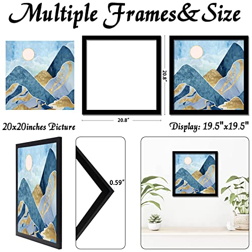 keibiubu Black Picture Frame, 20x20 Picture Frame for Square Photo Poster Canvas Certificate Document Display Horizontally or Vertically High Transparent Wall Gallery(Size 20 x 20 inches) - Image 3