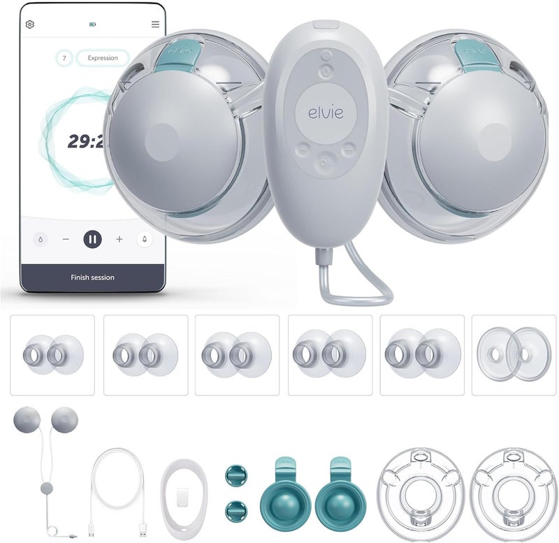 Elvie Stride 2 HospitalGrade AppControlled Double Breast Pump  HandsFree Wearable UltraQuiet  Electric with 10Settings  Rechargeable - Image 1