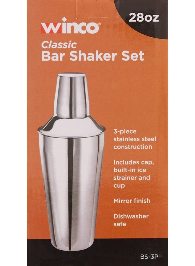 Winco Stainless Steel 3-Piece Bar Shaker Set, 28-Ounce - Image 2