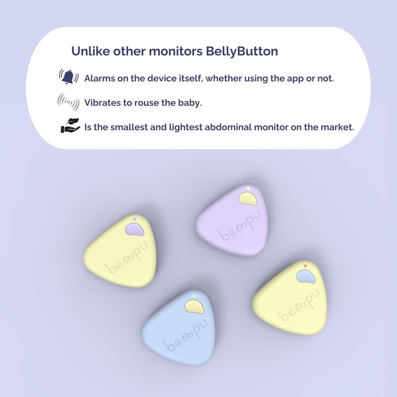 Bempu جهاز مراقبة حركة السرة للأطفال لراحة البال مع اهتزاز لطيف، تنبيهات عبر التطبيق، مشبك سهل، تصميم محمول وآمن للأطفال (أزرق) - Image 4