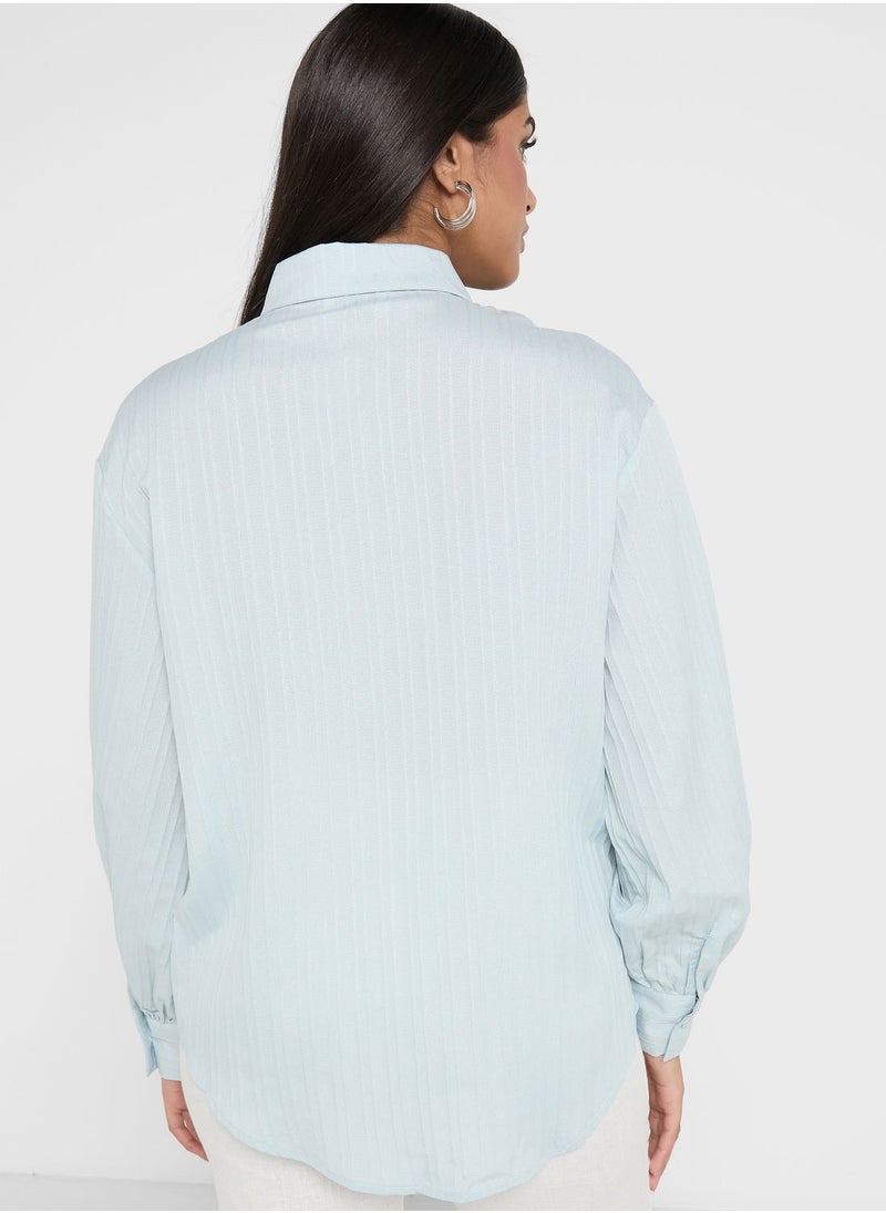ELLA - Textured Button Down Shirt - Image 1