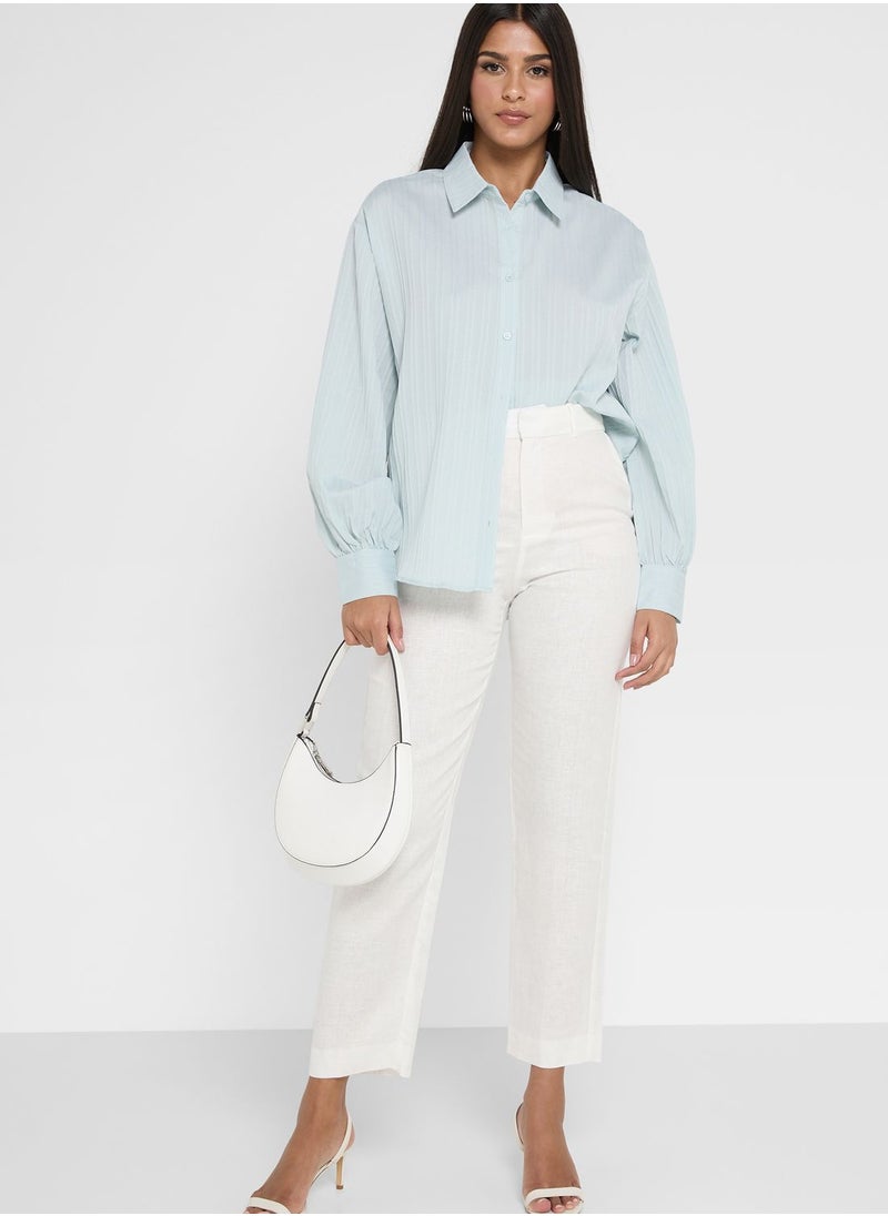 ELLA - Textured Button Down Shirt - Image 1