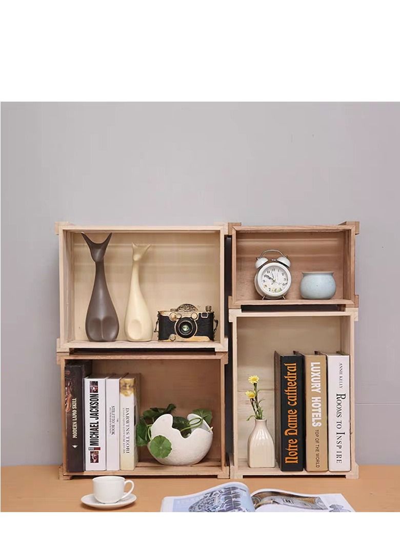 FFD Wooden Nesting Crates Wood Storage Boxes Decorative Wooden Storage Box Set of 4 - Image 5