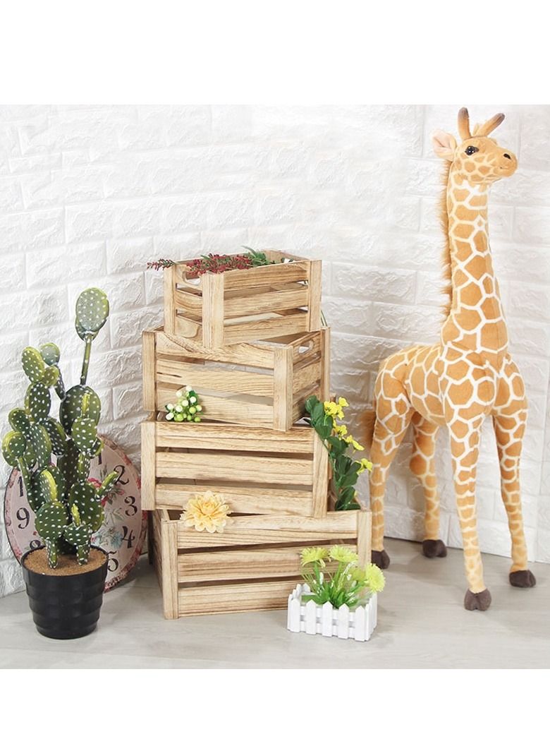 FFD Wooden Nesting Crates Wood Storage Boxes Decorative Wooden Storage Box Set of 4 - Image 3