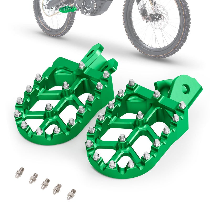 IUVWISN Electric Dirt Bike Wider Foot Pegs Footpegs CNC for Surron Sur Ron LBX ERide Pro SS 20 30 ERide Pro SRS 79Bike Falcon GT Ventus One Talaria Sting MX3R MX4 Green